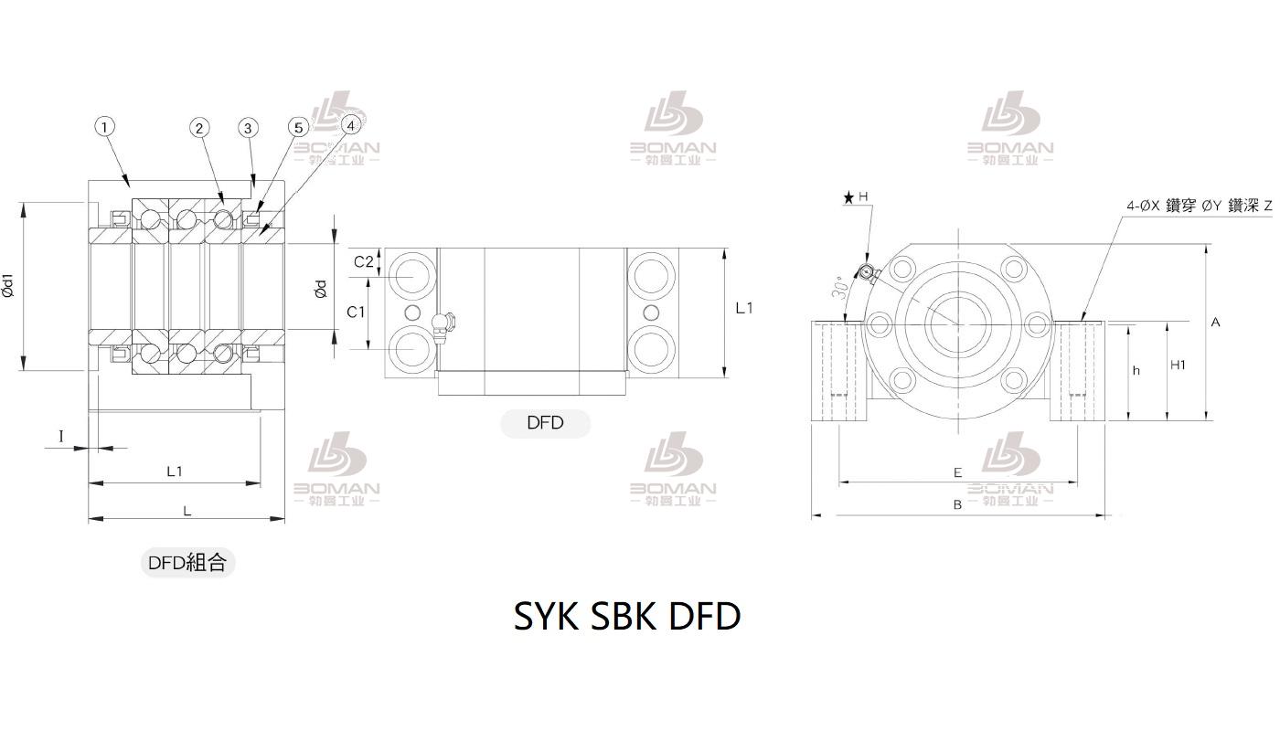 SYK MBCS20-X syk丝杆支撑座3d